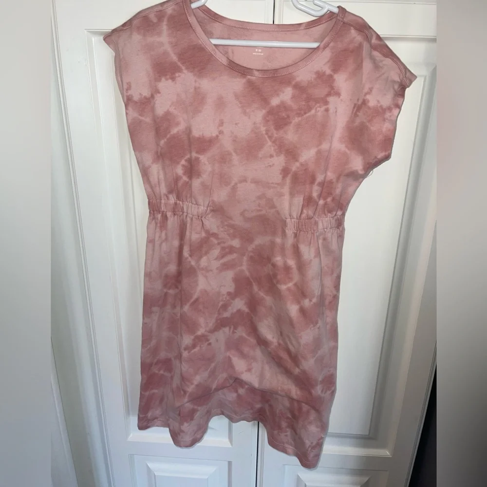 Old Navy Girls Tie Dye Pink Dress Sz M 8